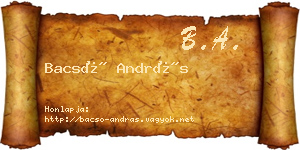 Bacsó András névjegykártya