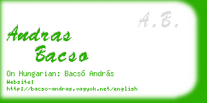 andras bacso business card