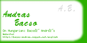 andras bacso business card